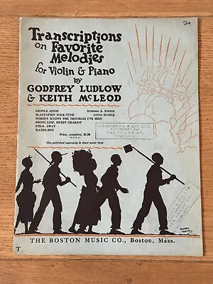 Vintage 1927 Transcriptions On Favorite Melodies For Violin & Piano Sheet Music • $4.99