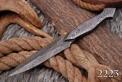 9  Double-Edged Military Damascus Steel Dagger Boot Knife Full Tang Hunting EDC • $35.95