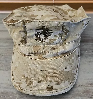 USMC Cover Garrison Marpat Digital Desert US Marine Corps Hat Cap Size Small • $8.42