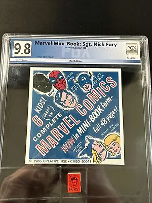 SGT NICK FURY PGX 9.8 Marvel Mini Book Comic MARVELMANIA 1966 Silver Age Red • $99.99