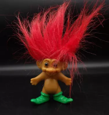 Russ Merry Little Troll Christmas Doll Nude 3  Red Hair No Scarf  Holiday Elf • $3.40