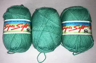 Lana Moro Super Soft 3 Yarn Lot Of 3 Skeins 440 Green 3 Ply Sport Weight 1.7oz   • $12.95