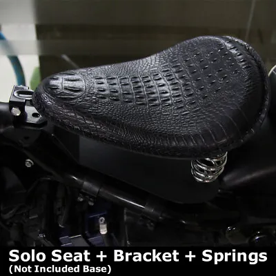 Motorcycle Alligator Solo Seat For Harley Springer Chopper Bobber Softail Dyna • $35.50