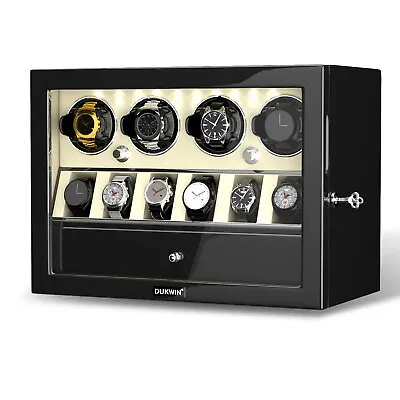 Watch Winder For Automatic 4 Watches With 6 Display Storage And Jewellery Drawer • $246.99