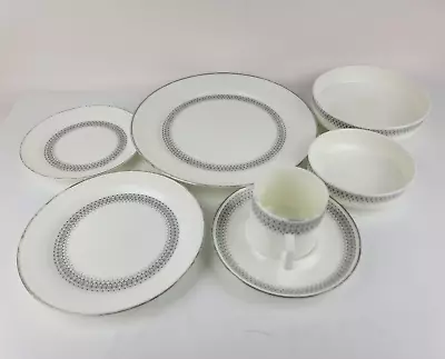 X7 Mikasa Bone China Cumberland A4167 Lot Dinner Set For One - 7 Pc Dish Set • $53.70