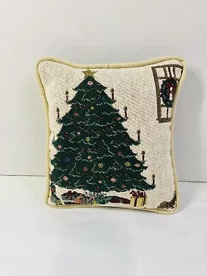 Vintage Christmas Tree Tapestry Throw Pillow  Presents  8”x7.5” • $8