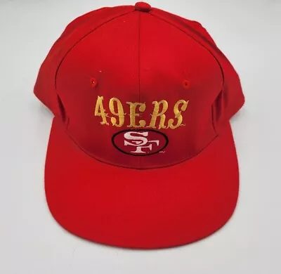 Vintage AJD San Francisco 49ers Snapback Hat Cap Red NFL • $14.95