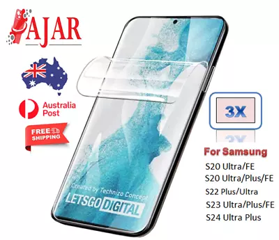 3X HYDROGEL Screen Protector For Samsung Galaxy S24 S23 S22 Plus Ultra FE S21 AU • $5.99