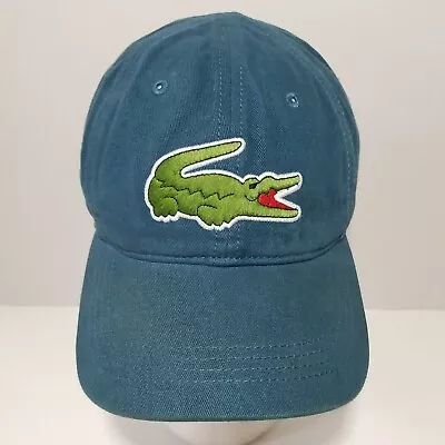 Lacoste Big Croc Unisex Teal Hat Logo Baseball Cap One Size • $36.99