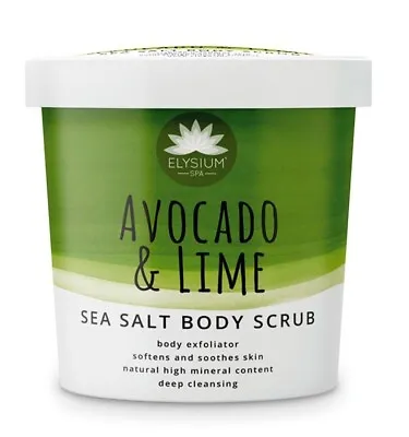 Avocado & Lime Sea Salt Body Scrub Natural Exfoliants Smooth Skin Vegan Friendly • £7