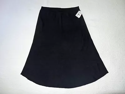 Fresh Produce Black Boca Skirt Medium Nwt! Cotton Knit Knee Length Flare A Line • £6.74