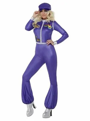 70s Dancing Queen Purple Costume For Women Blue Disco Fancy Dress Outfit • $79.99