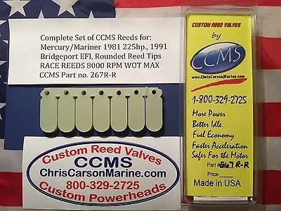 CCMS Mercury/Mariner 1981 225hp 1991 Bridgeport EFI Rounded Reed Tips PN.267R-R • $135