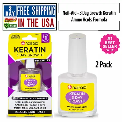 NAIL-AID Keratin 3 Day Growth Clear Nail Treatment Nail Keratin • $45