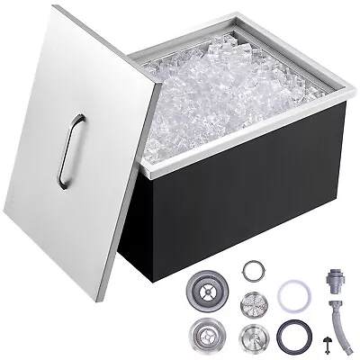 VEVOR Drop In Ice Chest Ice Cooler Stainless Steel Ice Bin W/Cover 13 Types • $189.99