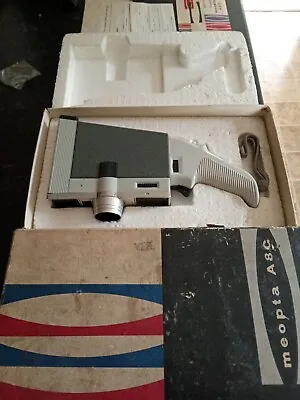 Vintage Meopta A8G Movie Camera With Pistol Grip. Original Box Instructions Etc • £18.99