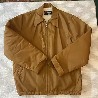 Vintage Sears Outerwear Fleece Lined Windbreaker Bomber Jacket Men’s S Brown • $33.99