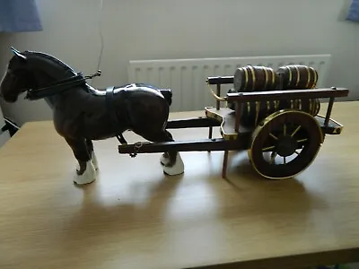 Vintage Large Beswick Horse And Barrel Cart Figure Ornament • £59.99