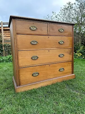 Antique Edwardian Satinwood Ash Chest Of 5 Drawers Arts And Crafts • £380