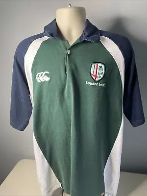 Vintage London Irish Rugby Shirt Mens XL Green Canterbury Union Home Jersey 2003 • £50