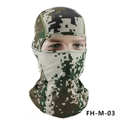 Tactical Full Face Mask Head Cover Hood Face Veil Guard Pythons Grain Camouflage • $7.02