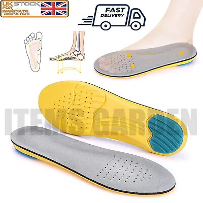 Memory Foam Unisex Orthopedic Shoe Pads Trainer Foot Feet Comfort Heel Insoles • £3.39