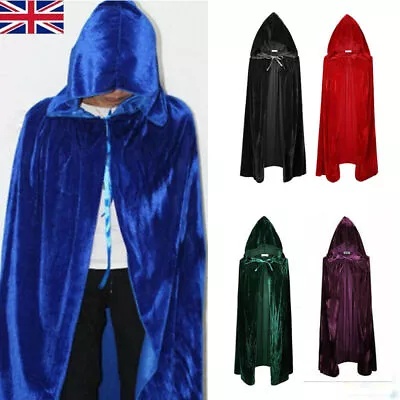 Halloween Unisex Cosplay Death Cape Hocus Pocus Cloak Wizard Witch Medieval Cape • £7.25