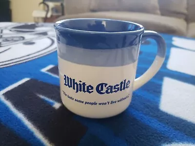 Vintage 1980's Blue/white White Castle Ceramic Coffee Mug/cup • $17.99