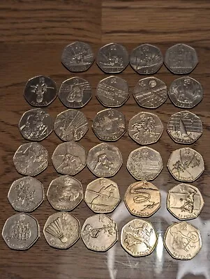 2012 London Olympic 50p Fifty Pence X 29 Coins - FULL SET Circulated • £89.95