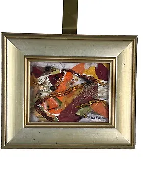 Original Collage Mixed Media Fine Art Abstract OOAK Signed Framed • $25