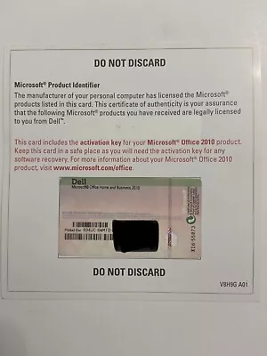 Microsoft Office 2010 Home And Business Full Retail Product Key Card (PKC) =NEW= • $69.99