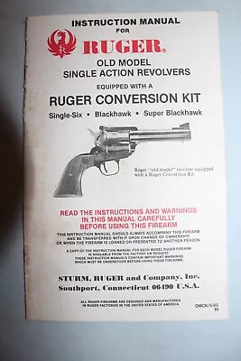 Vintage 1985 Ruger Old Model Single Action Revolver Instruction Manual • $8
