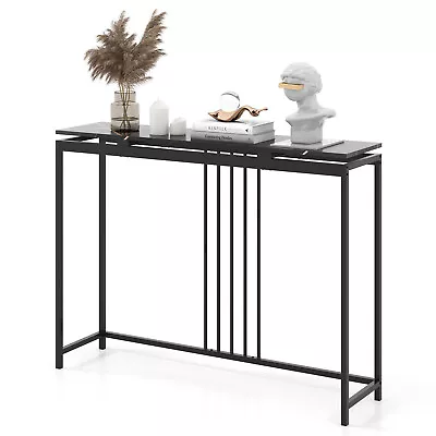 47  Long Console Table Narrow Entryway Table W/Marble-like Tabletop Metal Frame • $79.99