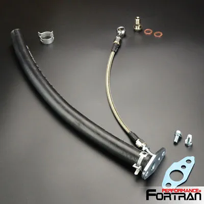 Turbo Oil Feed / 19mm Drain Line Kit For TOYOTA Starlet 4EFTE W/CT9 CT20 CT26 • £54