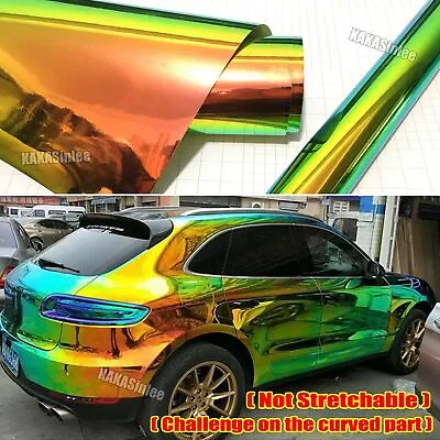 Holographic Car Metal Rainbow Mirror Chameleon Chrome Film Vinyl Wrap Sticker US • $3.85