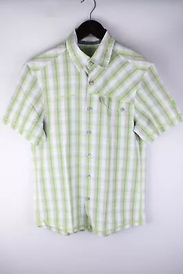 Mammut Men Casual Shirt Short Sleeves Green Check Cotton Blend Size S • £23.95