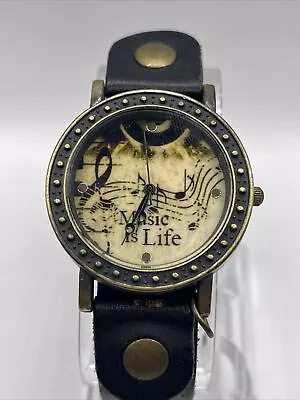 Music Is Life Watch Leather Band-Treble Clef Women’s Leather Band- New Battery • $8.50