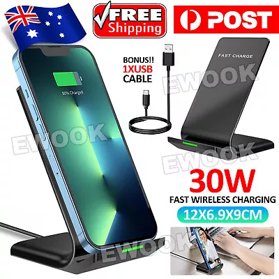 30W Wireless Charger Fast Charging Stand Dock For IPhone 11 12 13 14 15 Pro Max • $13.85