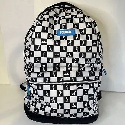 Fortnite Backpack 18  Kids Multiplier Black & White Checkered Checkerboard • $9.50