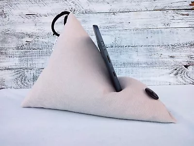 Handmade Tablet Holder Tablet Ecru Pillow Ipad Cushion Stand Gift • £15.90