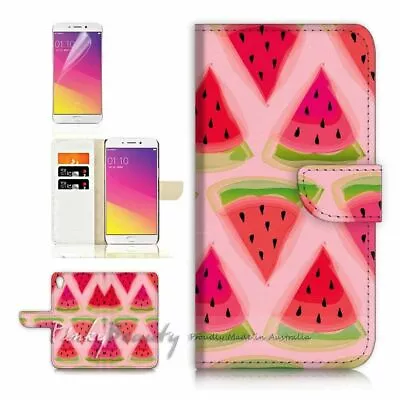 Watermelon TPU Phone Wallet Case Cover For New Optus X Start 2 - 21514 • $13.99