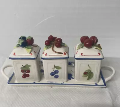 Lot Of 4pcs French Cascara Charm Three Pot Villeroy & Boch Set  • $104.57