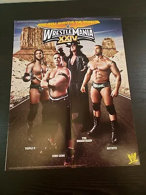 WWE Magazine WrestleMania 24 Poster Undertaker John Cena Triple H Batista  • $14.99