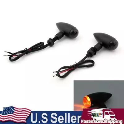 $24.99 • Buy 2x Black Bullet Turn Signal Light For Softail Dyna Sportster V-Rod