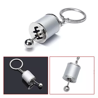 Silver Metal Keychain Chrome Finish Gear Box Shifter Key Ring For Car Truck • $13.47