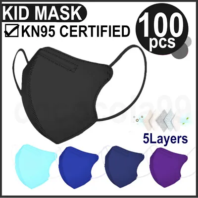 $9.99 • Buy 50X/100X |Kid KN95 5 Layer P2 Disposable Face Mask Respirator Protective Masks