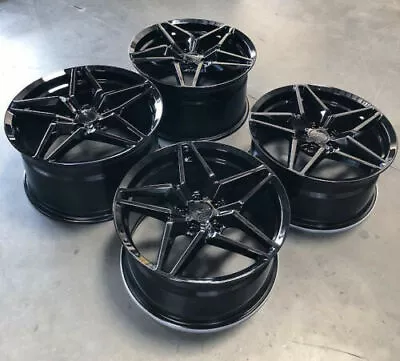 MRR M755 Black 19x9.5 +50 / 20x11 +55 Concave Wheels Set Fit Chevy Corvette C5 • $1648