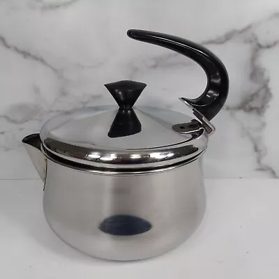 Farberware Swoop Handle Kettle 762 Stainless Stove Top Manual Tea 2 Qt VTG • $25