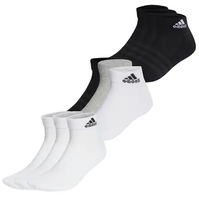 Adidas Mens Womens Fully Cushioned 3 Pairs Trainers Ankle Sports Socks UK Size • £10.97
