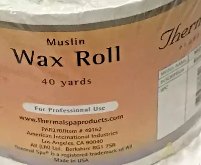 Muslin Wax Roll 3 1/4  X 40 Yards New Natural Spa  White Fabric Cloth Epilating • $12.75